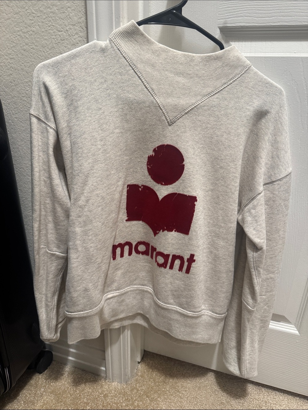Isabel Marant Cream Sweatshirt with Burgundy Logo